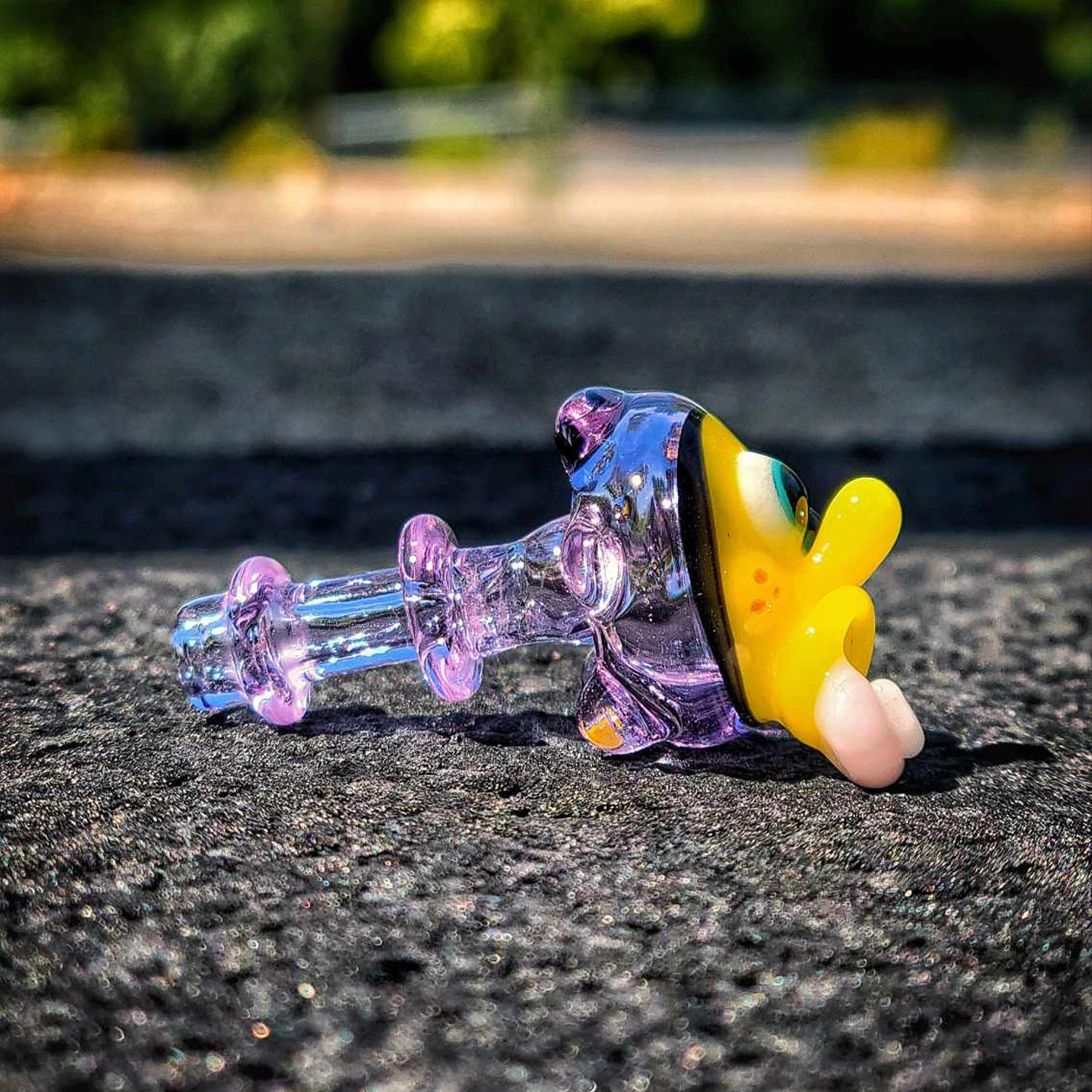 "Drippy CFL Purple Spun Bob" Joystick Cap By Disqosucks Glass