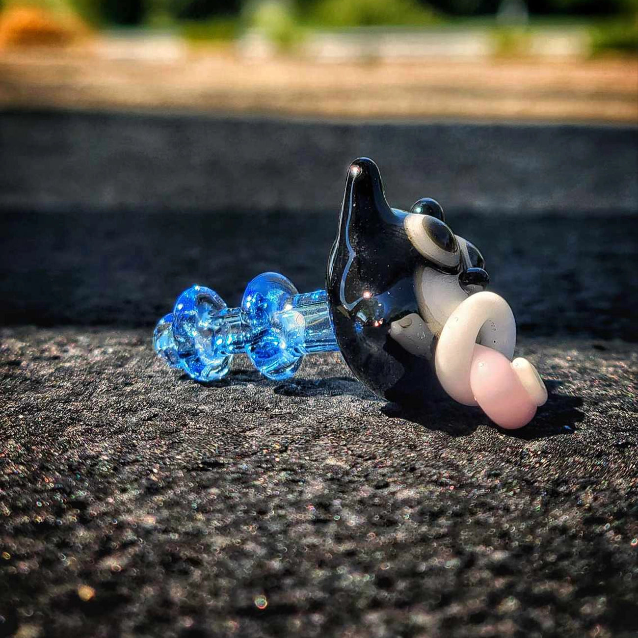 "Emperial Blue Felix " Joystick Cap By Disqosucks Glass