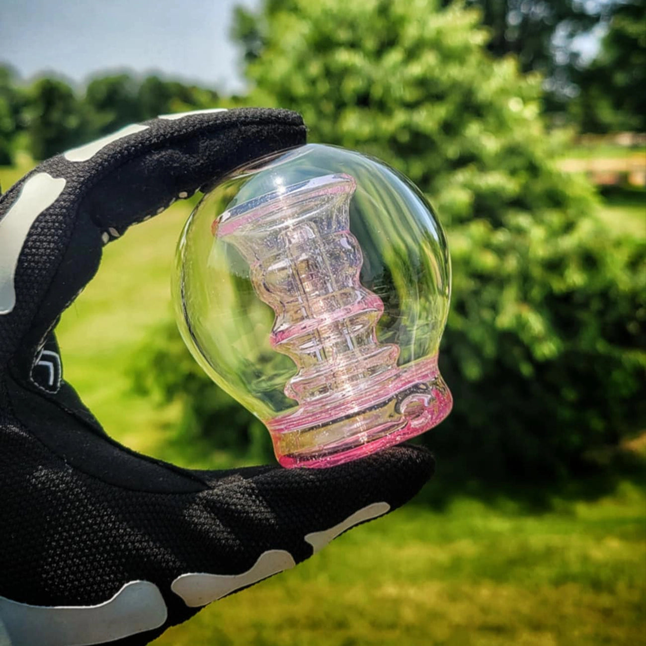 "UV Crushed Pink Proton" Puffco Orb Attachment By Flexer Jones