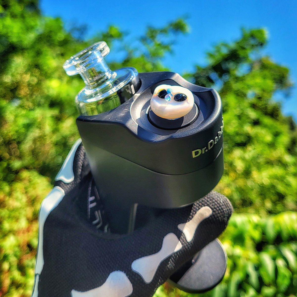 "White Rhino" Monster Face Dr.Dabber Switch Go Joystick Cap By Meademade Glass