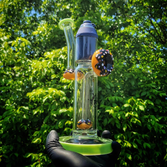 "Green Doughnut Proxy" Waterpipe By Pulsar Glass