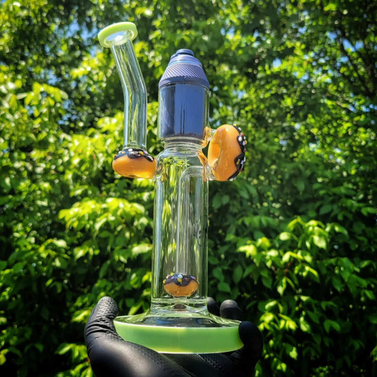 "Green Doughnut Proxy" Waterpipe By Pulsar Glass