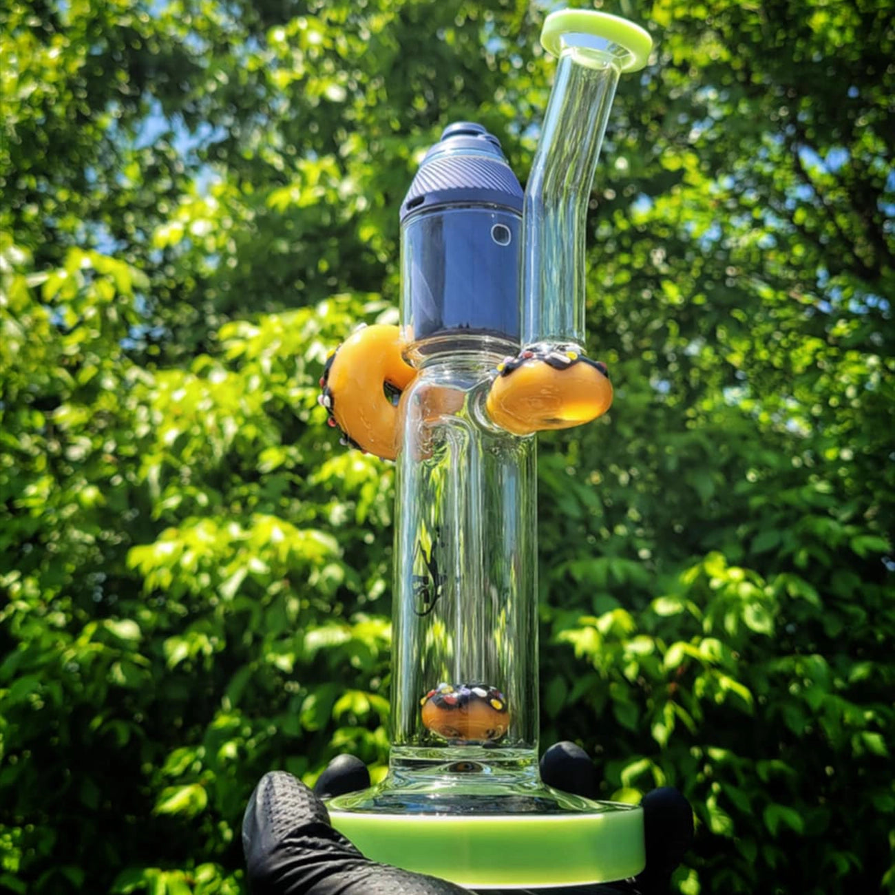 "Green Doughnut Proxy" Waterpipe By Pulsar Glass