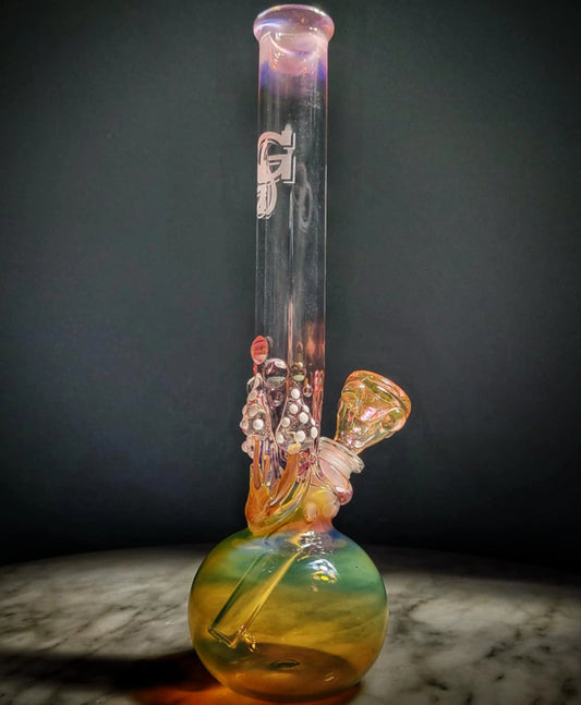 "UV Mushroom" Single Bubble Waterpipe By Grinder Glass
