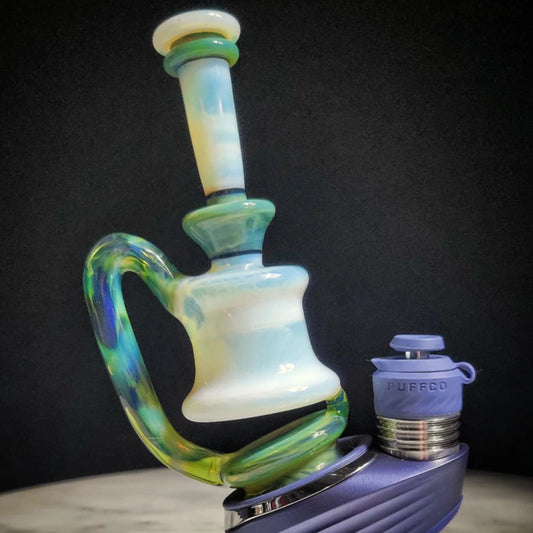 "UV Glopal Green Energy Minitube" Puffco Attachment By Man Child Glass