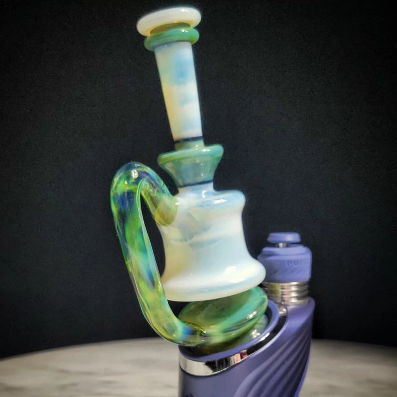 "UV Glopal Green Energy Minitube" Puffco Attachment By Man Child Glass