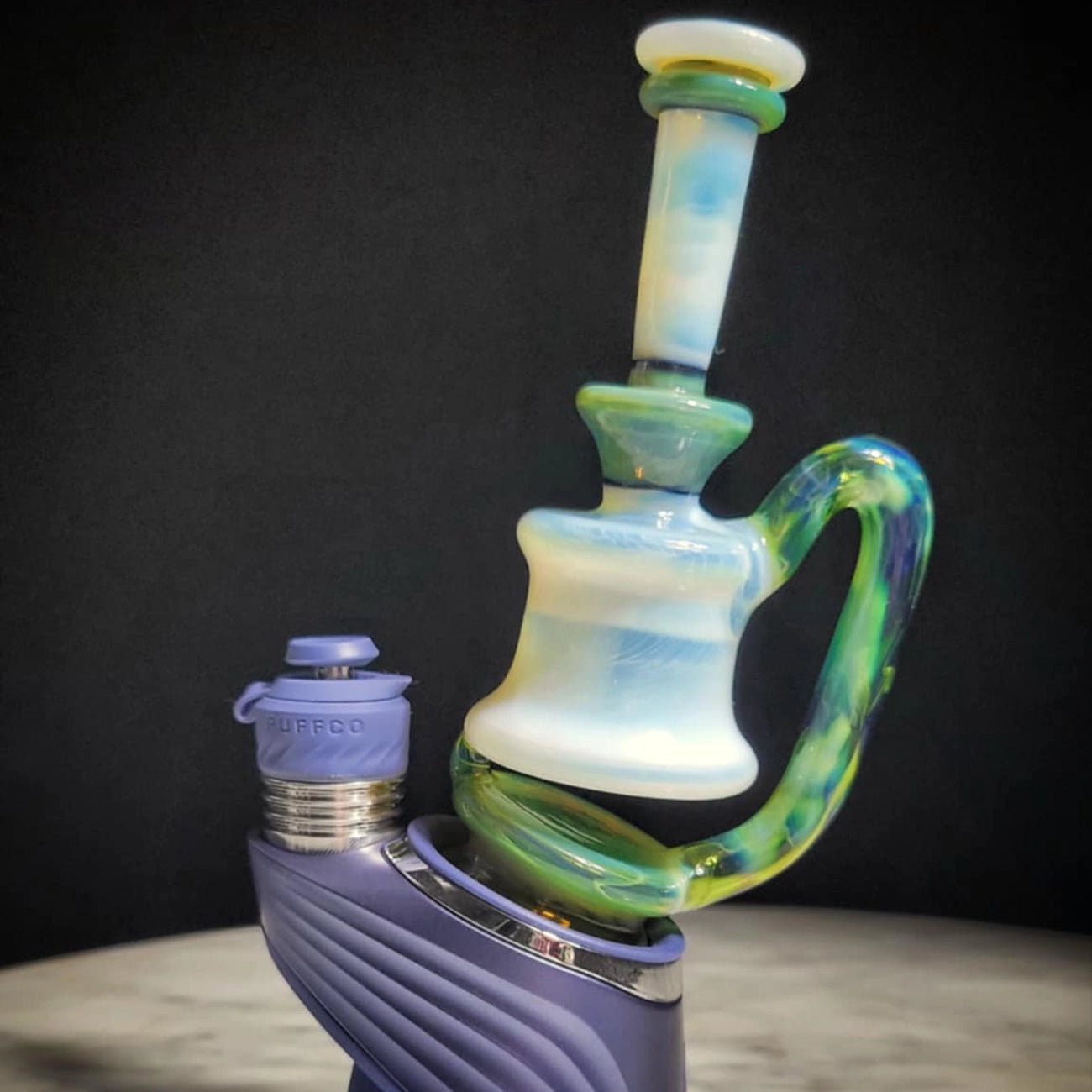 "UV Glopal Green Energy Minitube" Puffco Attachment By Man Child Glass