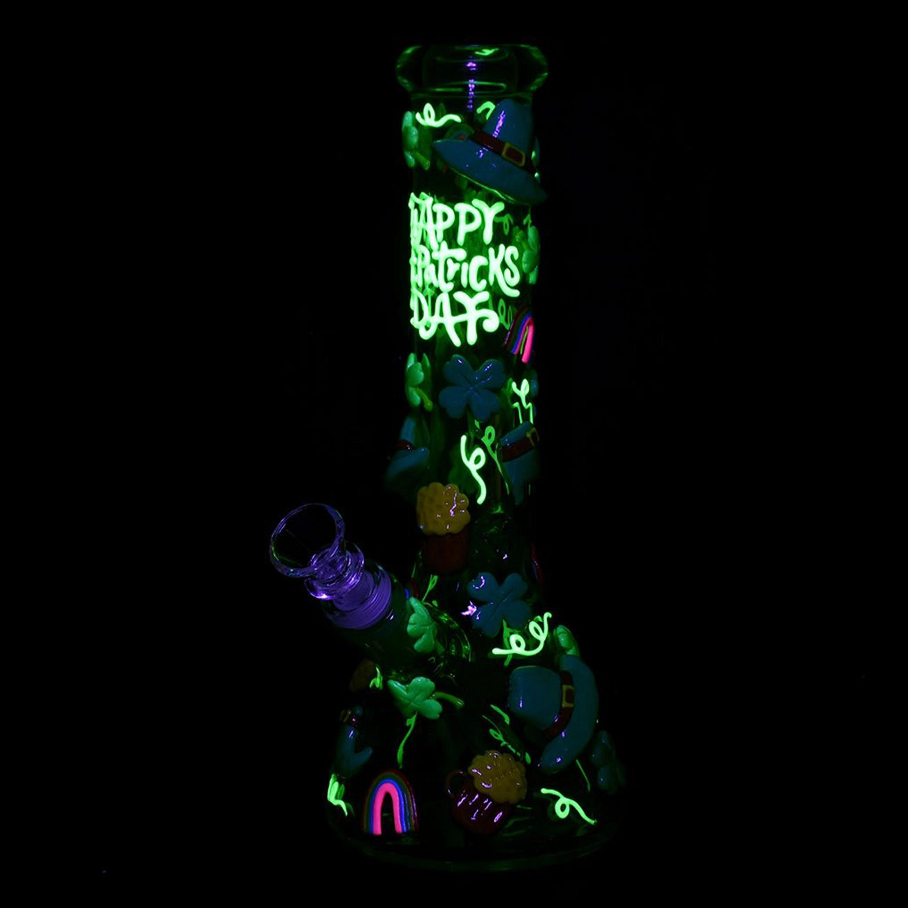 10" St. Patrick's Day Glow Beaker