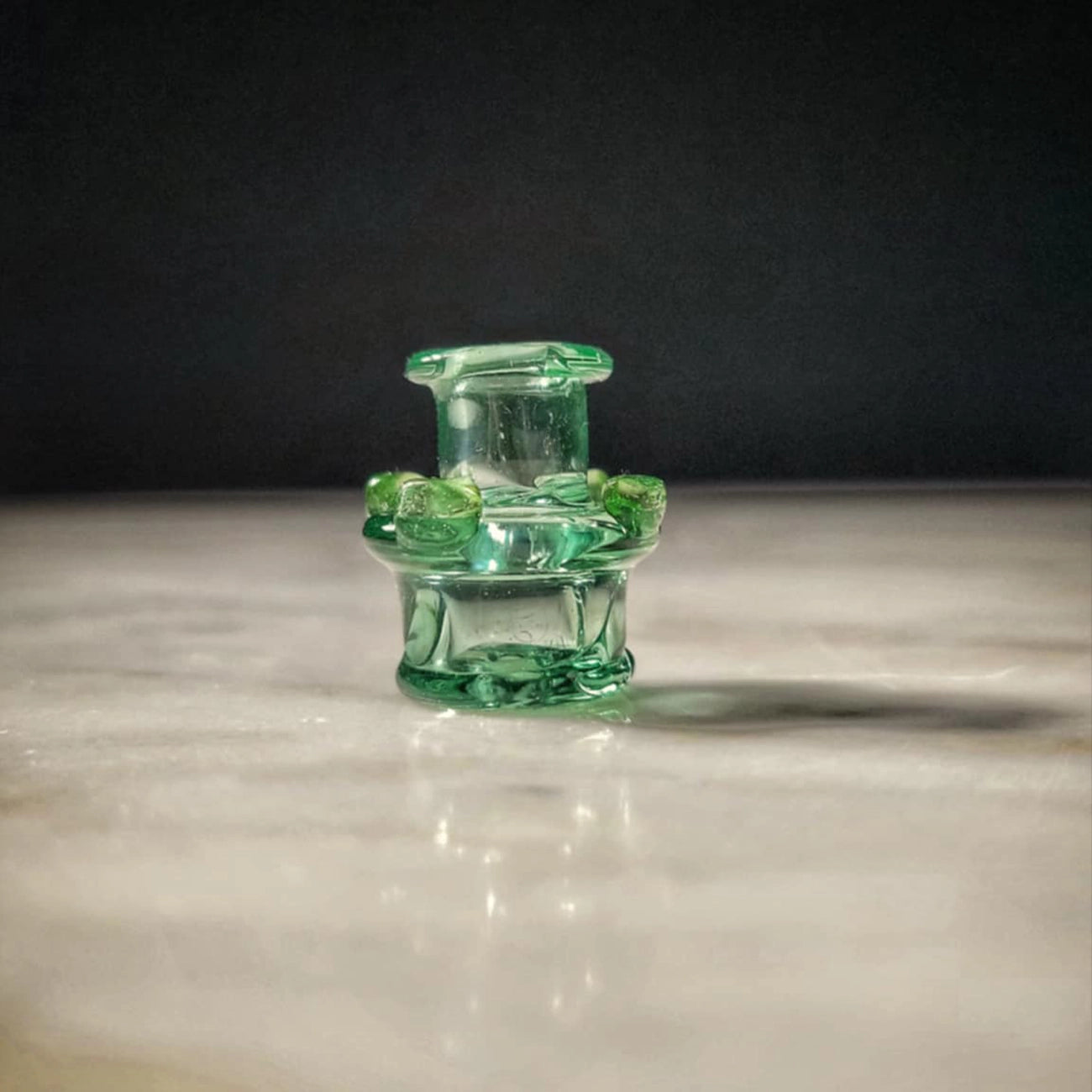 "UV Super Green Illuminati Rook" Puffco Pivot Tip By JEBB Glass