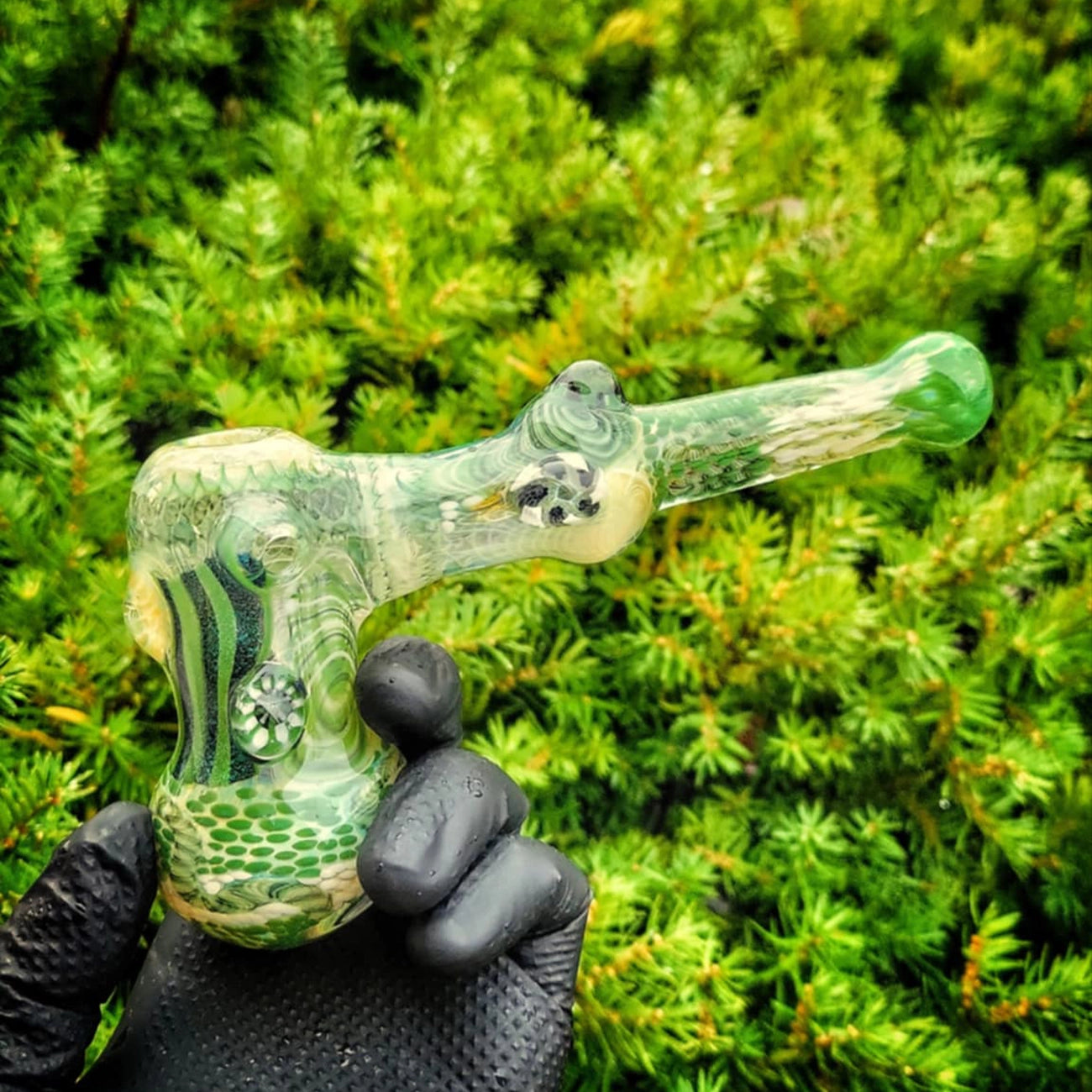 "Forest Inside-Out Hammer Bubbler" By Glass Berry Cupcake