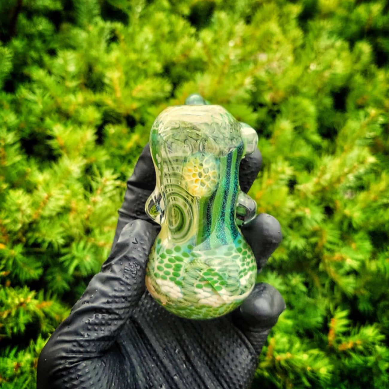 "Forest Inside-Out Hammer Bubbler" By Glass Berry Cupcake