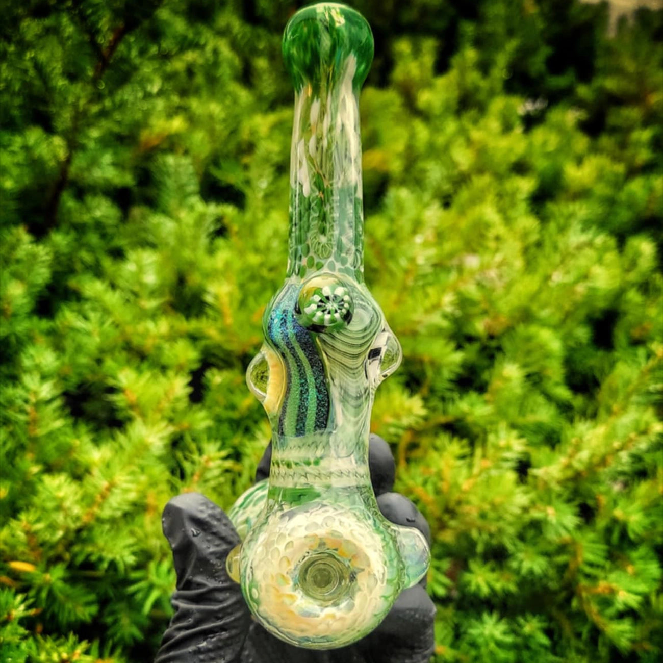 "Forest Inside-Out Hammer Bubbler" By Glass Berry Cupcake