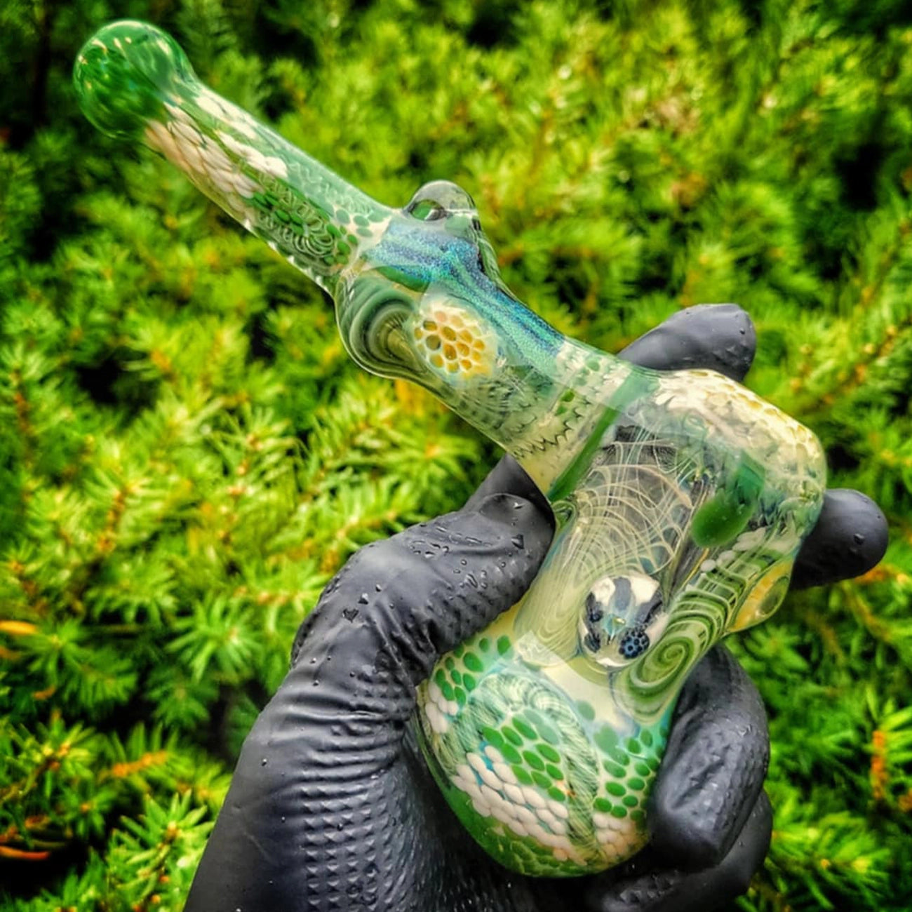 "Forest Inside-Out Hammer Bubbler" By Glass Berry Cupcake