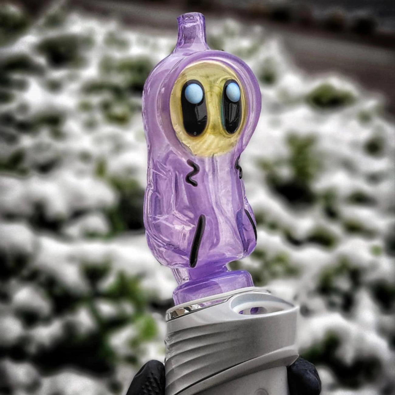 "Purple People Eater Hoodlum" Puffco Attachment By Porter Glass