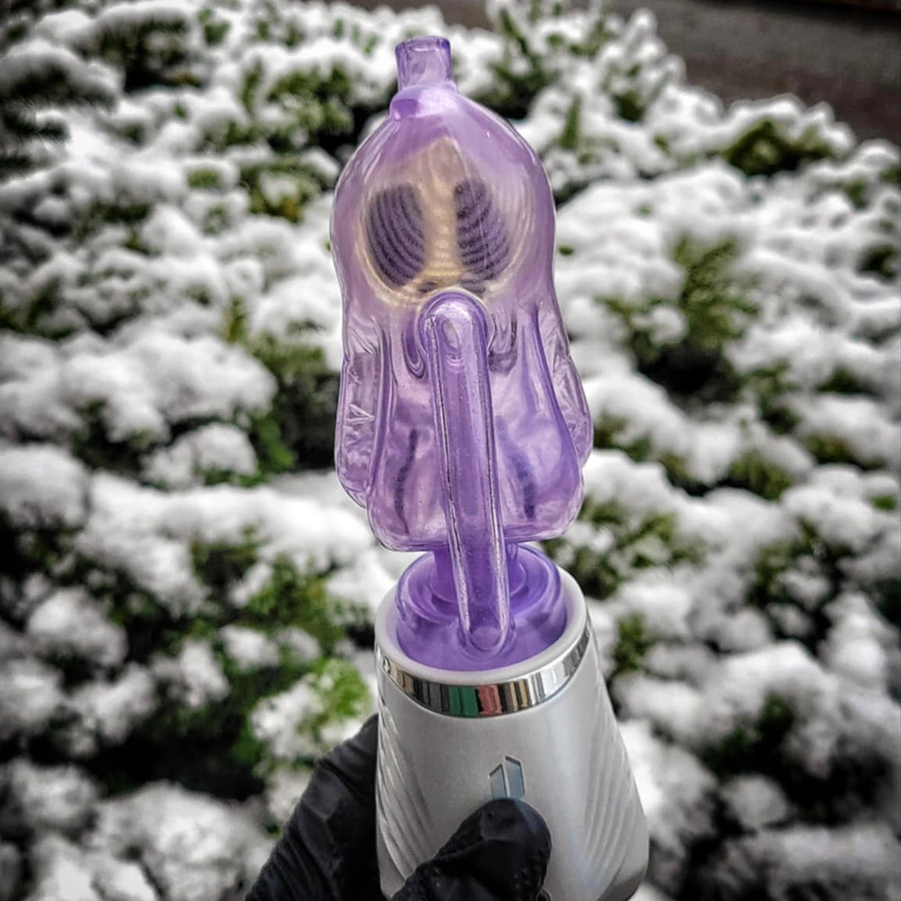 "Purple People Eater Hoodlum" Puffco Attachment By Porter Glass