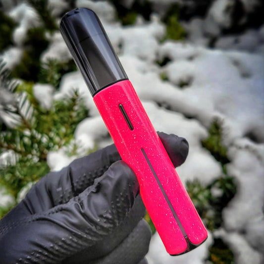 "UV Hot Pink Crushed Opal" Puffco Pivot By Cadillac Cliff Coating