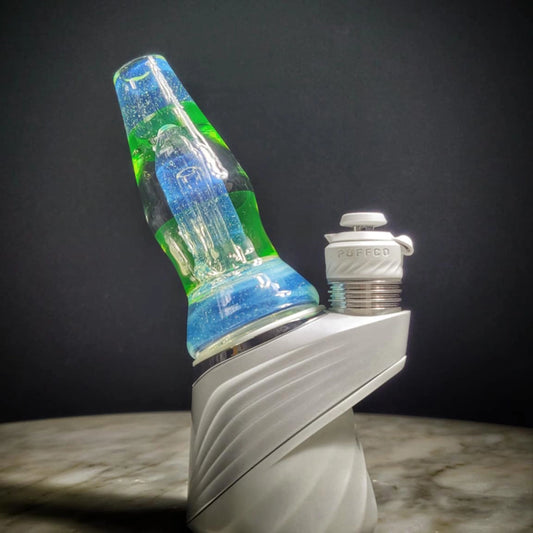 "UV Ion & Meta Lava Lamp" Puffco Attachment By Guru Glass