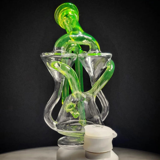 "UV Clear Ion Double Spinner Recycler" Focus.V Attachment By Man Child Glass