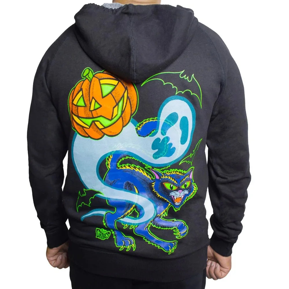 "Graves Halloween" Pull Over Hoodie By Kreepsville