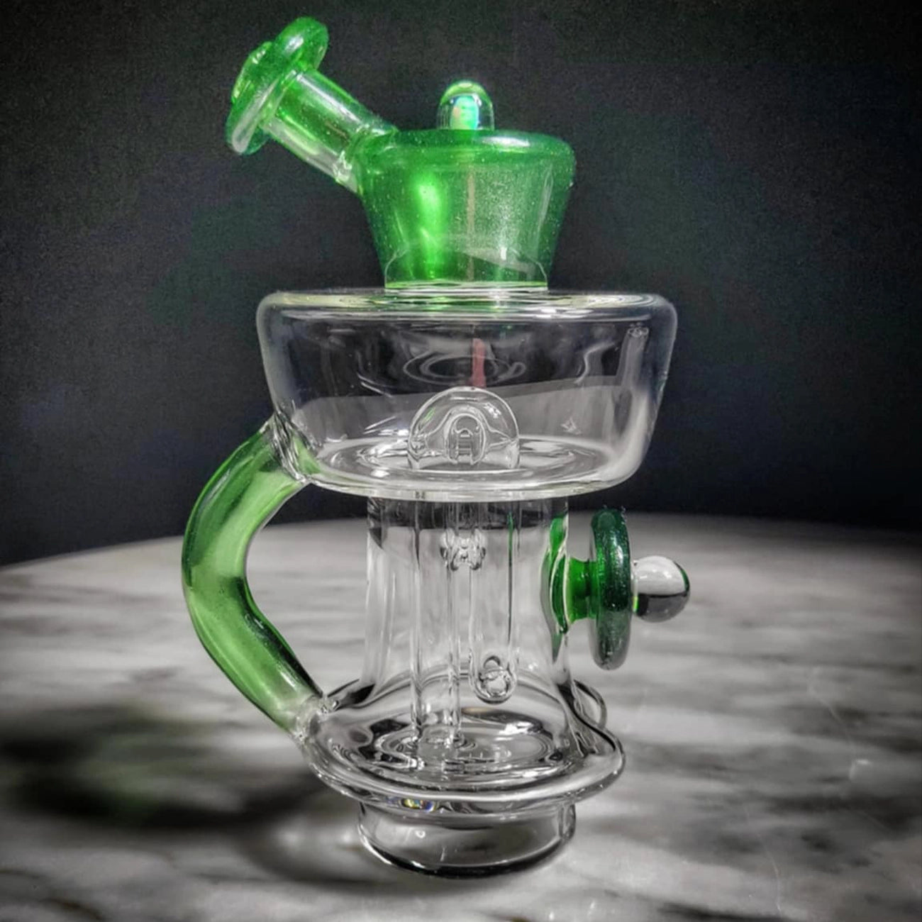 "Crushed Money Green Urn Recycler" Puffco Attachment By Mac Savage