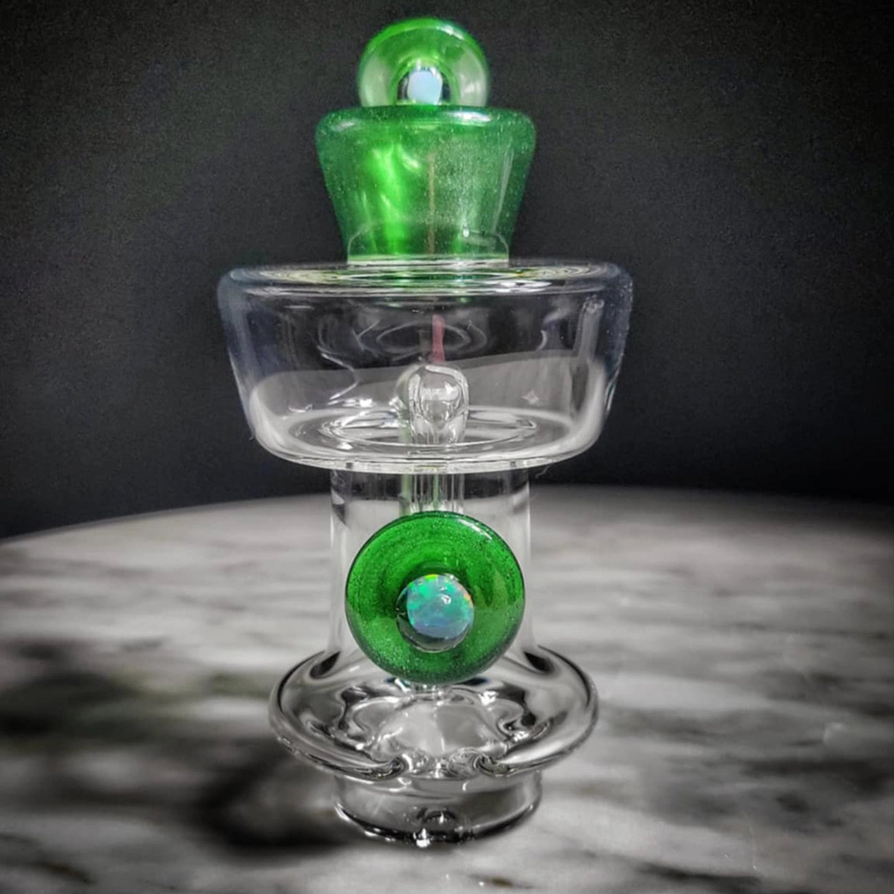 "Crushed Money Green Urn Recycler" Puffco Attachment By Mac Savage