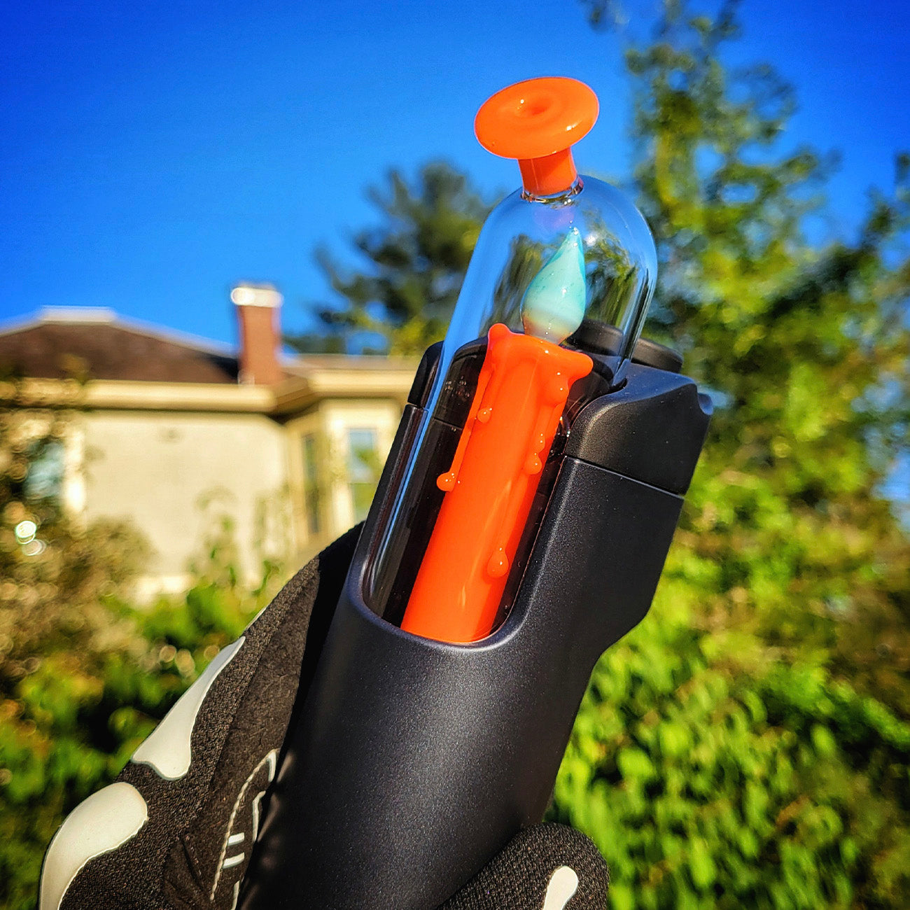 "Orangie Meta Candle" Dr.Dabber Switch Go Attachment By Meademade Glass