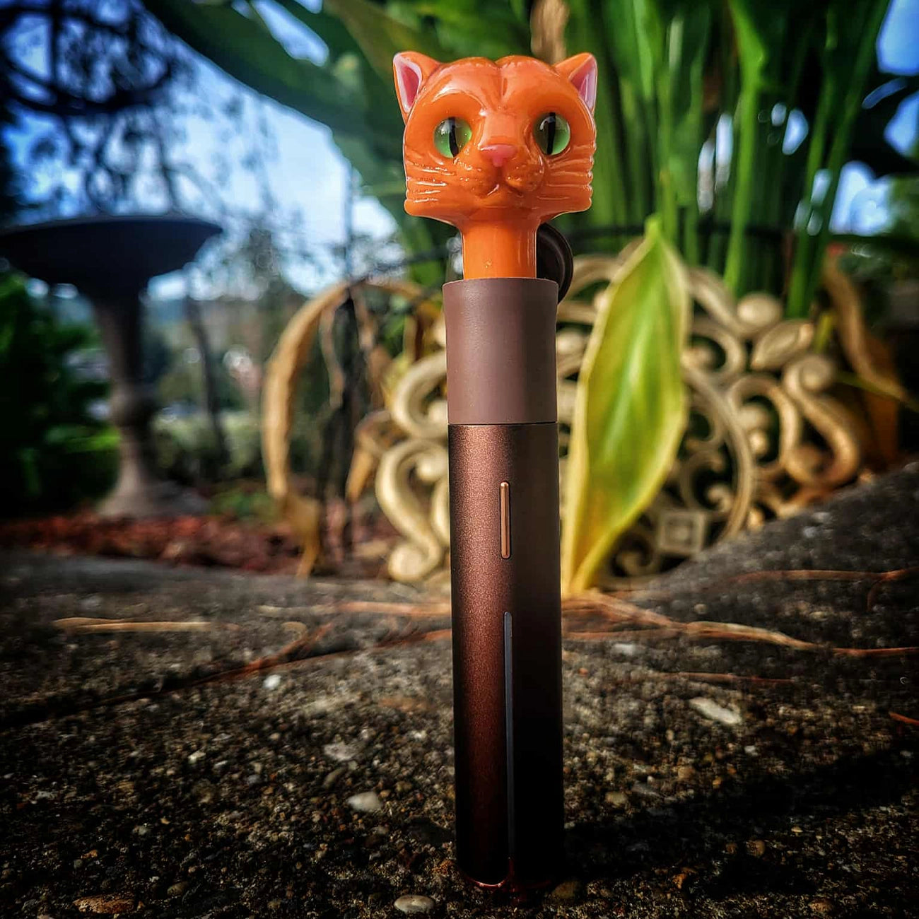 "Orange Kitty" Puffco Pivot Tip By Nathan Belmont Glass