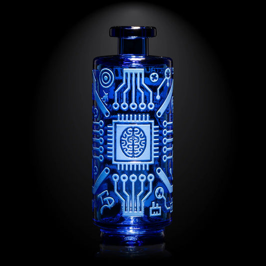 "Blue Circuit Board Spectrum " Puffco Attachment By Milkyway Glass