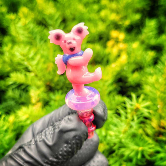 "Pink Dead Bear" Joystick By Lazy Glass