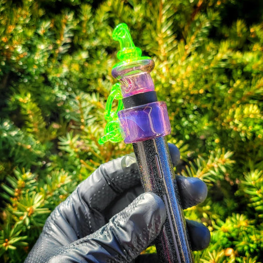 "Ion Stargazer UV" Chained Puffco Pivot XL Sipper Tip By Jack Albers Glass