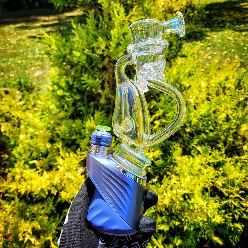 "Top Hat Skully #4" Puffco Recycler By Weil Glass