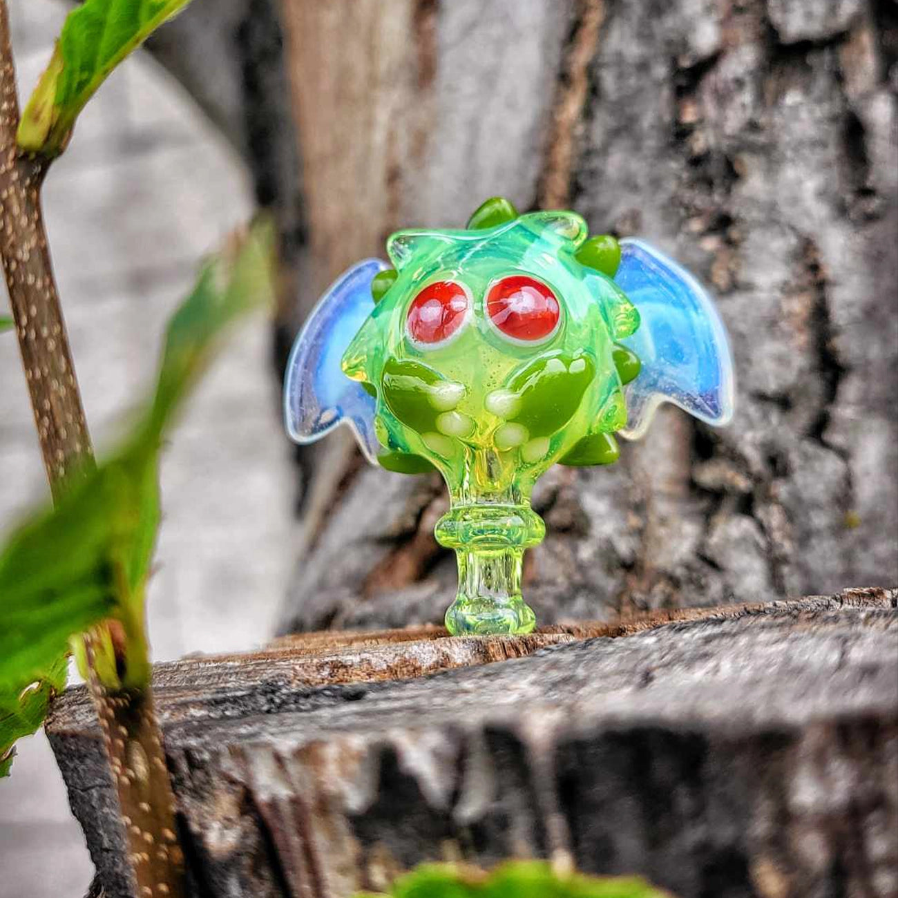 "Slyme Winged Kushriboh" Dani Girl Glass Joystick Cap