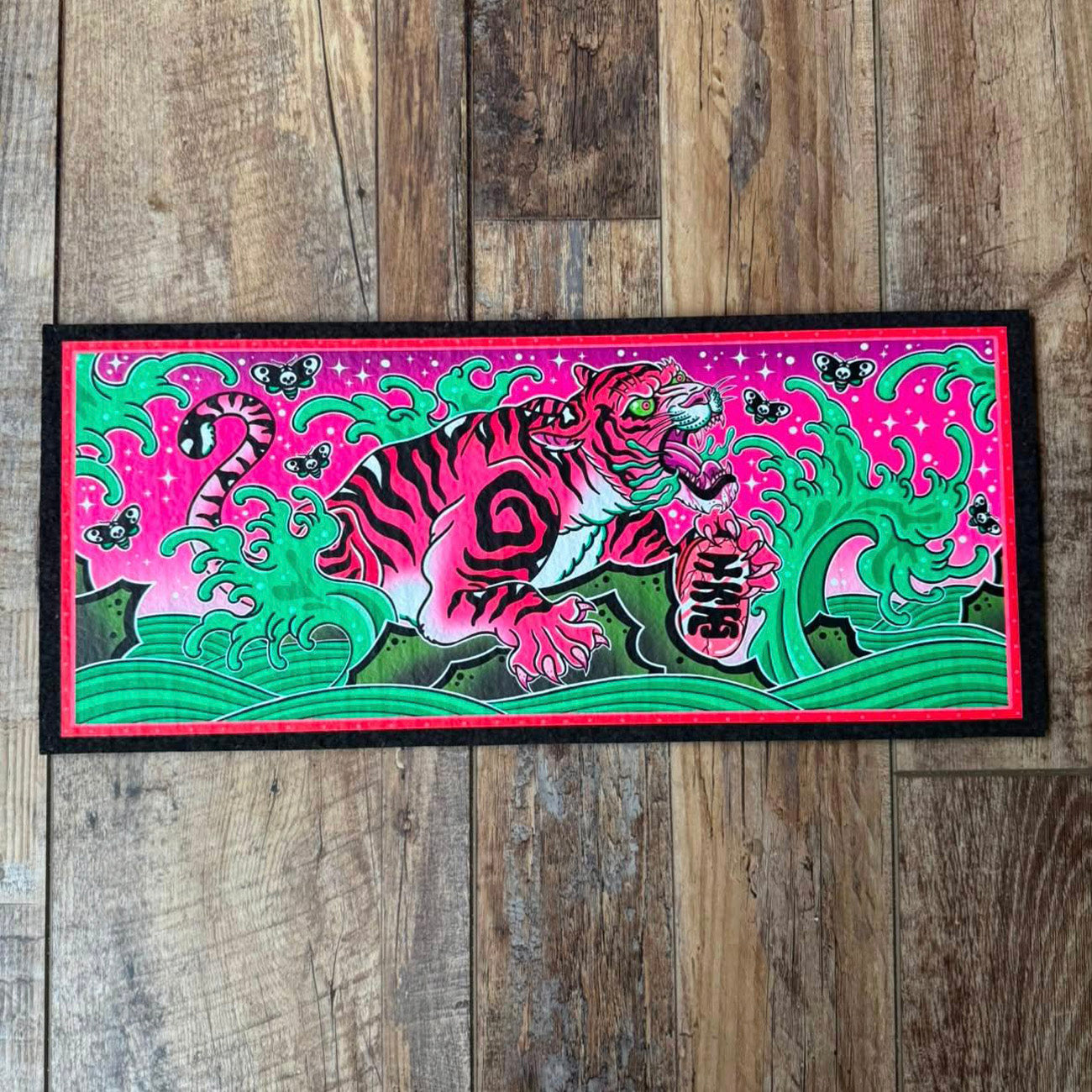 "Unlucky Watermelon Tiger UV" Moodmat By Dark Mountain Cult & Lucky Cat Smoke Shop