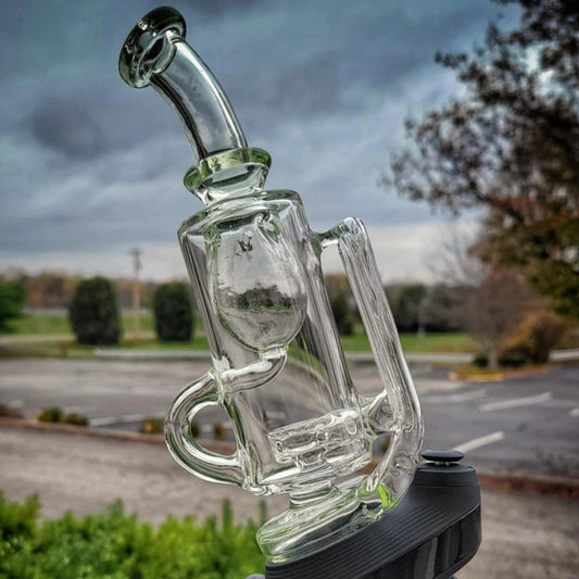 "UV Green Slyme Incycler" Puffco Attachment By Elevar Glass