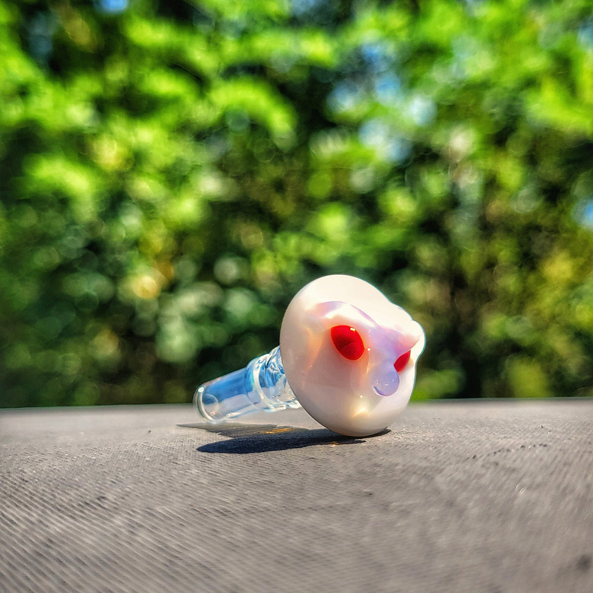 "Evil White" Monster Face Dr.Dabber Switch Go Joystick Cap By Meademade Glass