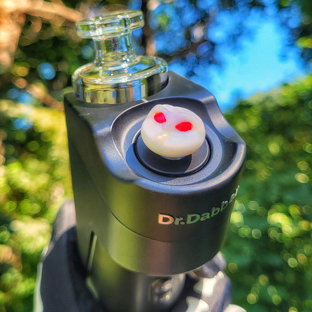 "Evil White" Monster Face Dr.Dabber Switch Go Joystick Cap By Meademade Glass