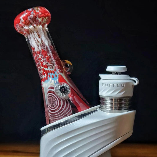 "Waldo Wigwag" Dry Puffco Attachment By Glass Berry Cupcake