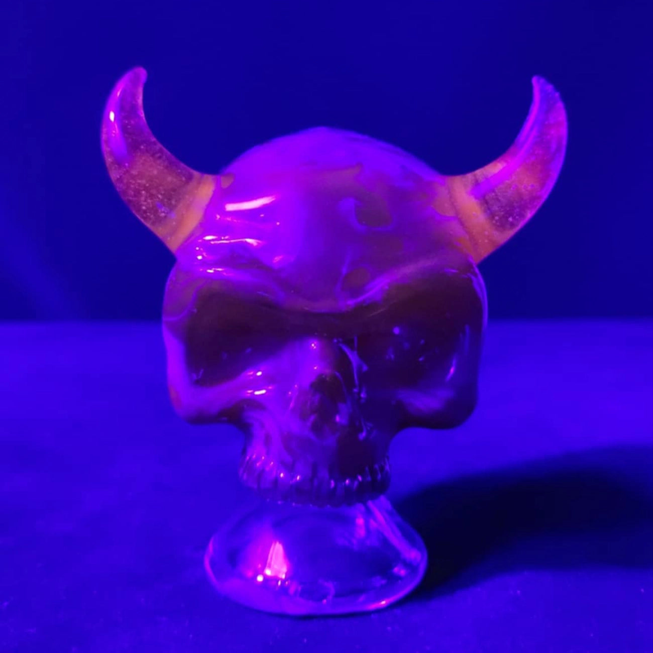 "UV Psycho Yellow Skull" Puffco Attachment By Sweeny Glass