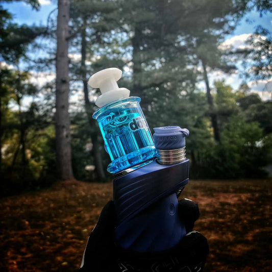 "Blue Glycerin Chugger" Puffco Attachment By Dop Glass