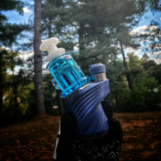 "Blue Glycerin Chugger" Puffco Attachment By Dop Glass