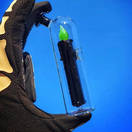 "Jet Black Ion UV Candle"  Dr.Dabber Switch Go Attachment By Meademade Glass