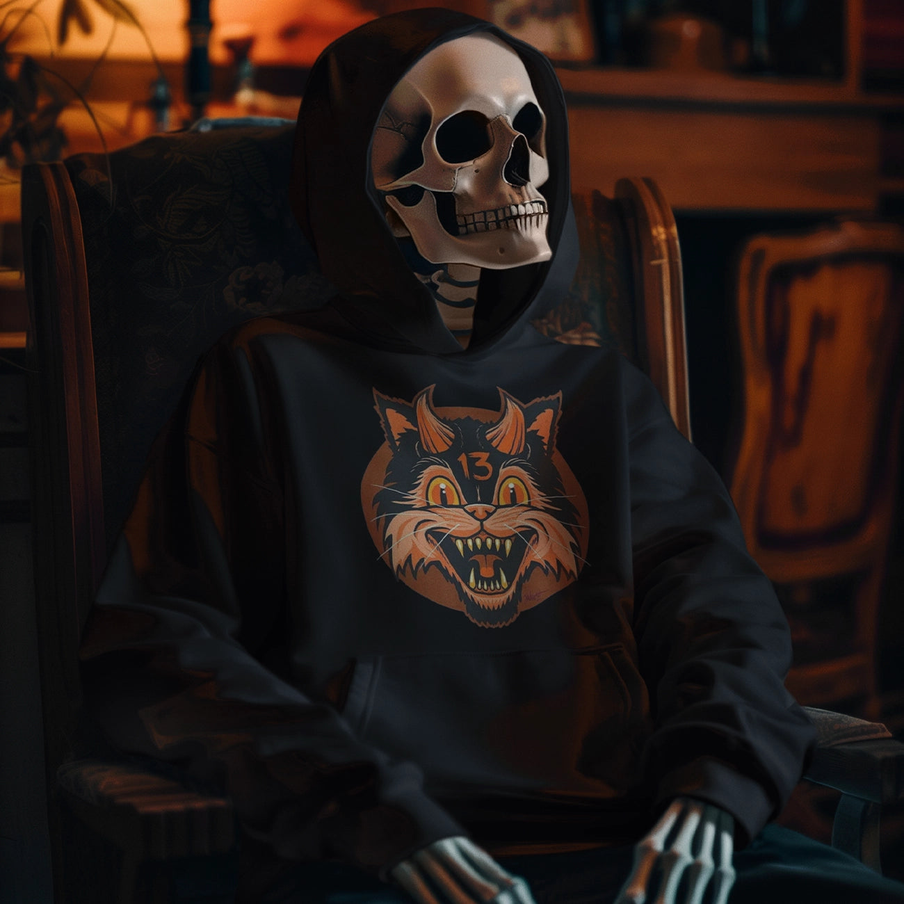 "Bad Luck Alley Cat" Hoodie by Horrornaments