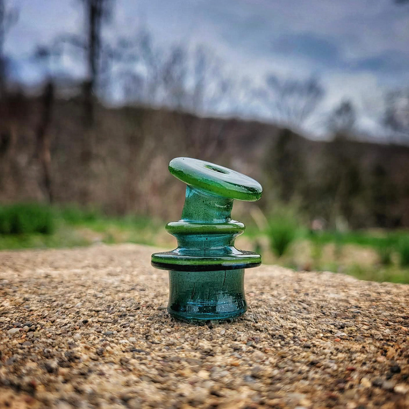 "Heavy Blue Stardust Over Canary" Dr. Dabber Ghost 2 Tip By Slate Glass