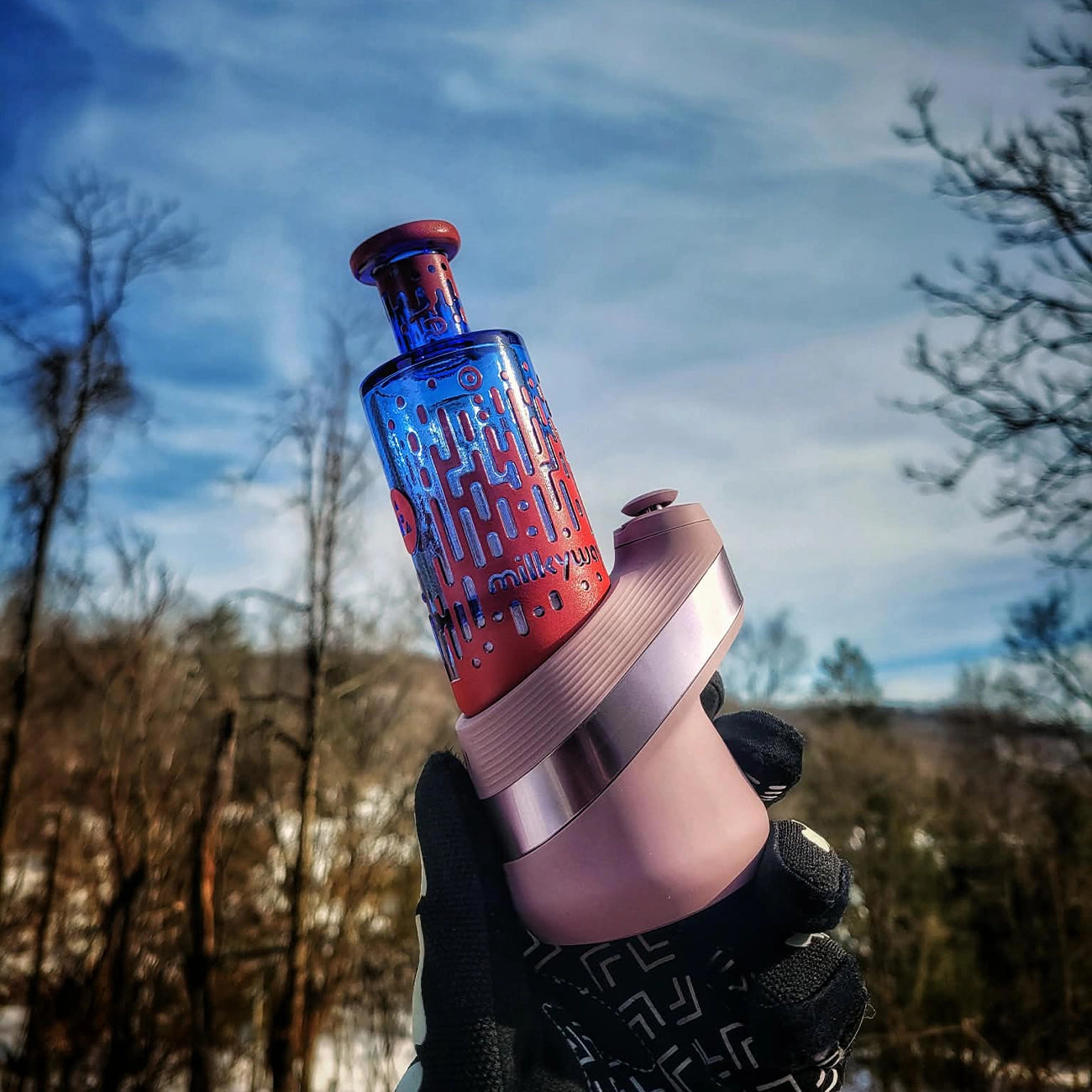 "Red Cascade" Puffco Attachment By Milkyway Glass