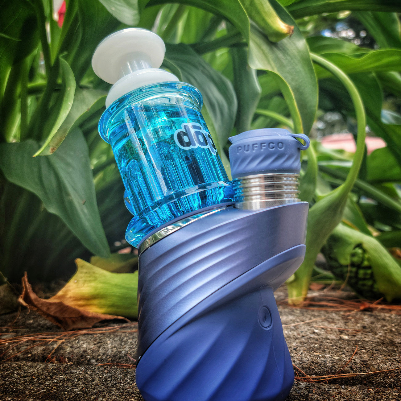 "Blue Glycerin" Puffco Attachment By Dop Glass