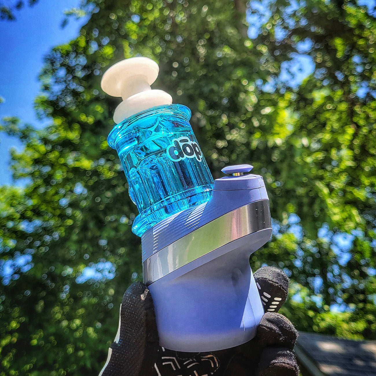 "Blue Glycerin" Puffco Attachment By Dop Glass