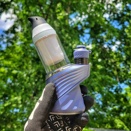 "Clear" Dual Core Puffco Attachment By Finn Glass