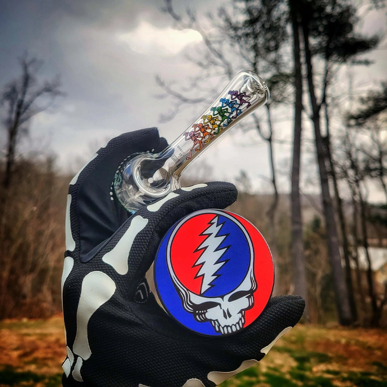 "Dancing Skeleton Collectible Bus" Handpipe Set By Grateful Dead & Gear Premium
