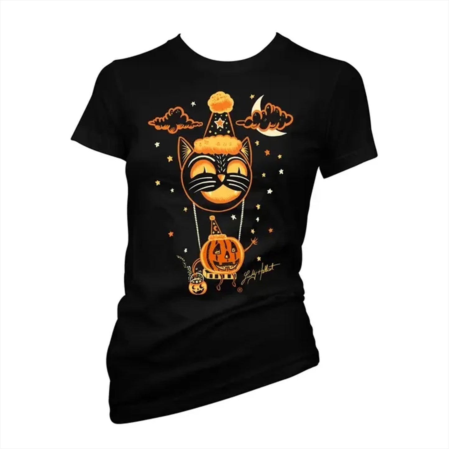 "Lucky Hellcat Hallow's Eve" Fitted T-shirt By Cartel Ink