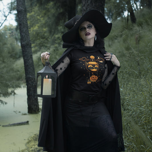 "Lucky Hellcat Hallow's Eve" Fitted T-shirt By Cartel Ink